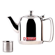 ZEBRA THAILAND 斑馬牌 304不銹鋼濾壺/泡茶壺 附濾網, 銀色, 1L, 1個