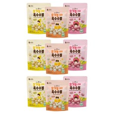 맛있는풍경 유기농 옥수수볼 25g x 3종 세트, 혼합맛(딸기맛/바나나맛/치즈맛), 3세트