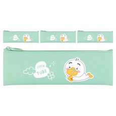 KAKAO FRIENDS Little Friends 可愛迷你扁平鉛筆盒, 4個, Little Tube