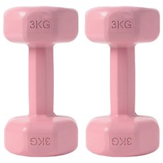 TEZEWA 多彩小啞鈴 粉色 2個, 3kg, 1組