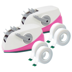 스카치 쓰리엠 원터치 테이프 디스펜서 + 리필 12mm x 11m 2롤, 핑크, 2세트