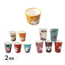 무민 컬러 종이컵 390ml 50p + 270ml 50p + 에어 컵홀더 옐로우 20p 세트, 2세트