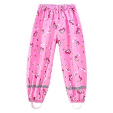 愛北鼻 兒童款 透氣防水雨褲, M(95~105cm), 滿印粉獨角獸, 兒童雨具, 1件