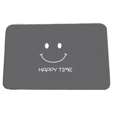 喬木居家 現代簡約浴室速乾地墊, 1個, 笑臉 深灰色