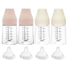 스펙트라 S젖꼭지 올셋 PA 젖병 2종 x 2p 세트, 크림바닐라, 파우더핑크, 160ml, 4개