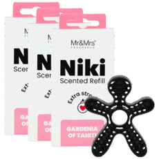 Mr&Mrs FRAGRANCE Niki 車用芳香劑補充包, 梔子花, 3個