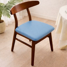 러빙랩 PU 방수 방석 식탁 의자커버, 블루, 2개