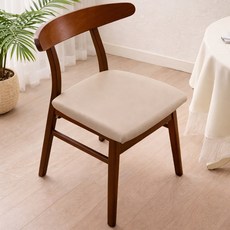 러빙랩 PU 방수 방석 식탁 의자커버, 카키, 2개