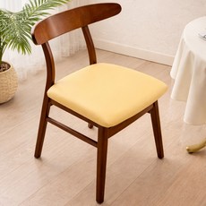 러빙랩 PU 방수 방석 식탁 의자커버, 옐로우, 2개