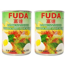 FUDA 富達 紅毛丹夾鳳梨, 500g, 2罐