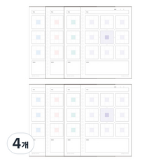 lucalab 思緒整理 20孔活頁手帳補充內頁 九宮格思考法, 32入, 4個