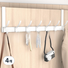 셀렉투유 무타공 도어 후크 7훅, 화이트, 4개