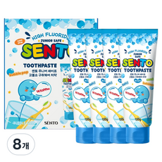 센토 주니어 세이프 구취케어 어린이치약 풍선껌향, 120g, 8개