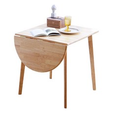 베스트리빙 드롭리프 확장형 테이블 원형, 내츄럴, 4인용