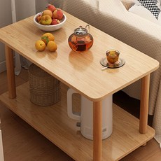 便利家居 原木雙層床邊櫃 邊桌 60 x 30 cm, 橡木色