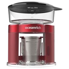 oceanrich 二合一自動旋轉咖啡機 S3 Plus 濾掛手沖咖啡機, 金屬紅