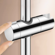 블랙조인 간편 높이 각도 조절 샤워기 거치대, 그레이