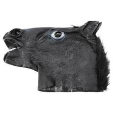 仿真黑馬頭套 44*25*26cm, 黑色, 1個