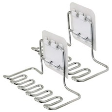 Living Home Detail 免鑽孔黏貼式鋼絲迷你牙刷架 GE-06, 銀色, 2個