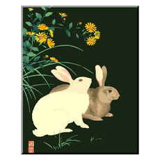 모모픽스페인팅 DIY 명화 그리기 세트 40 x 50 cm, G24 토끼 두마리, 1세트