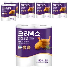 크리넥스 안심 3겹 키친타올, 150매, 12개