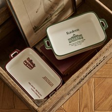 MAISON OBJET Lawrence London 雙手方形烤盤 2 件套, 1組, 綠色, 紅色