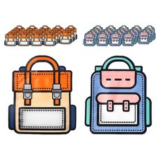 투영디자인 컬러풀 책가방 모양 지퍼백, 랜덤발송, 20개
