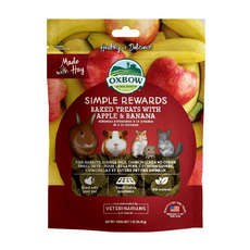 OXBOW 牧草烘焙零食，香蕉蘋果口味，兔子/天竺鼠/龍貓/其他小動物適用, 85g, 1包