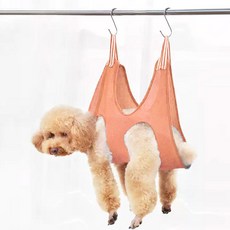 DING DONG PET 寵物透氣網布美容吊床 M + 掛鉤 2入組, 粉紅色, 1套