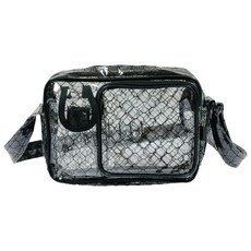 無塵抗靜電側背包, 防水耐磨透明PVC材質, 網格收納袋, 26 x 21 x 6 cm