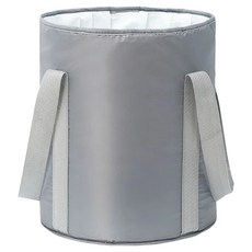 高筒帶蓋泡腳袋, 便攜式可折疊設計, 灰色, 1個