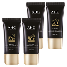 AHC 마스터즈 아쿠아 리치 선크림 SPF50+ PA++++, 30ml, 4개