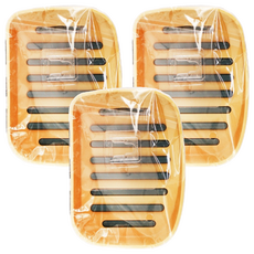 雙層瀝水香皂架附掛勾 加厚PP材質 無痕免鑽孔 加大皂盤設計, 橘色, 3個