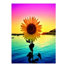 Daysoy 神秘幻想 DIY 鑽石畫套組 20 x 30 cm, 08 向日葵, 1套