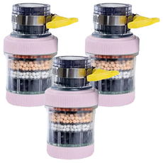 費歐家 防濺過濾花灑 附轉接頭, 粉色, 3個