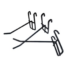 KI WISH 居家生活 丁字掛勾 3入 網格/層架適用 堅固耐用, 黑色, 1組