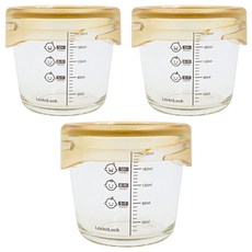 LocknLock 樂扣樂扣 副食品刻度密封罐, 280ml, 米棕色, 3個
