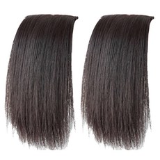Bellesuve 柔順髮質 頭頂假髮 鬢角兩側豐盈 優質髮片 20cm, 2個, 棕黑色