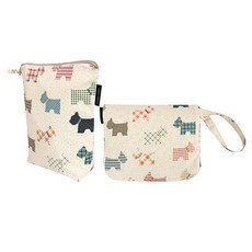 Coney Island 防水攜帶式尿布墊+收納包, 象牙白小狗款