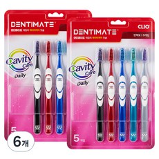 CLIO Dentimate 每日防蛀彈力毛牙刷, 6套, 5入