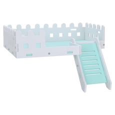 YEE 倉鼠籠超大別墅 寵物籠子 平台, 綠白色, 1個