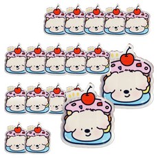 골드팡 캣앤퍼피 캐릭터 종이클립 아크릴 집게 퍼피 도넛, 20개, 1개입, 4.1 x 4.4 cm