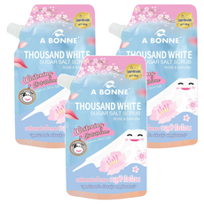 A BONNE' 透亮身體去角質沐浴鹽 櫻花+雪玫瑰, 350g, 3包