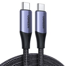 UGREEN 綠聯 USB C-Type C 3.1快充100W 高速傳輸10Gbps 4K影音 金屬殼編織 專業版, 1m, 黑色, 1條