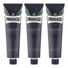 PRORASO 刮鬍膏 保濕 麝香 藍標 150ml, 3個