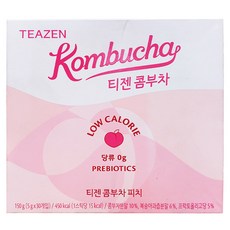 TEAZEN 茶禪 康普茶 水蜜桃沖泡飲 30條 低卡路里 含益生元, 5g, 1盒