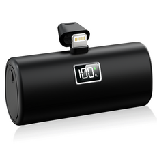 YINTO 도킹형 고속충전 PD 20w 일체형 휴대용 미니 보조배터리 8핀, XPB1, 블랙