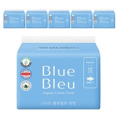 Blue Bleu 蝶翼型超薄衛生棉, 中型(25cm), 12片, 6包