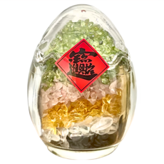 財神小舖 聚寶蛋 五行相生相旺運轉原理設計 吉祥擺飾, 透明色 + 綠色 + 黃色, 1個