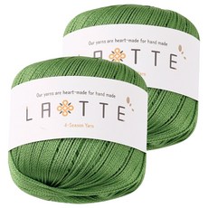 실바람섬유 라떼 뜨개실, 18 진한연두, 2개